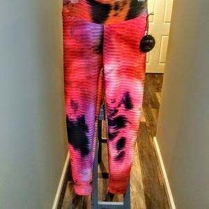 Tie -Dye Medium Ribbed Leggings